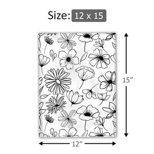 ⭐️ 10 large black & white flower Poly Mailers 12 x 15 in